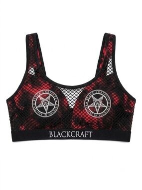 Black Craft- Red & Black Mesh Sports Bra